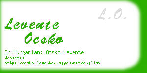 levente ocsko business card
